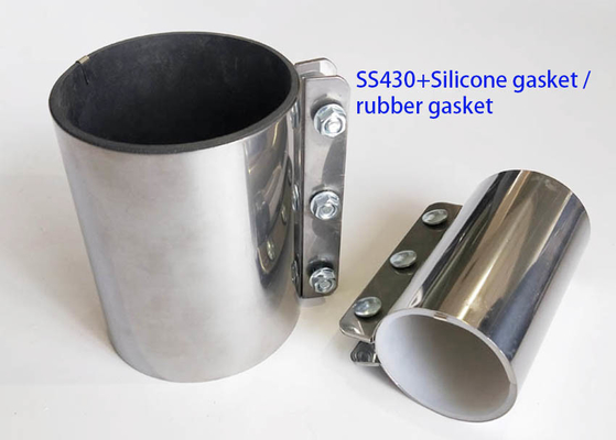 Schlauchkupplungs-weiße Nahrungsmittelgrad-Silikon-Dichtung des Metallss430 63 * 150 Millimeter